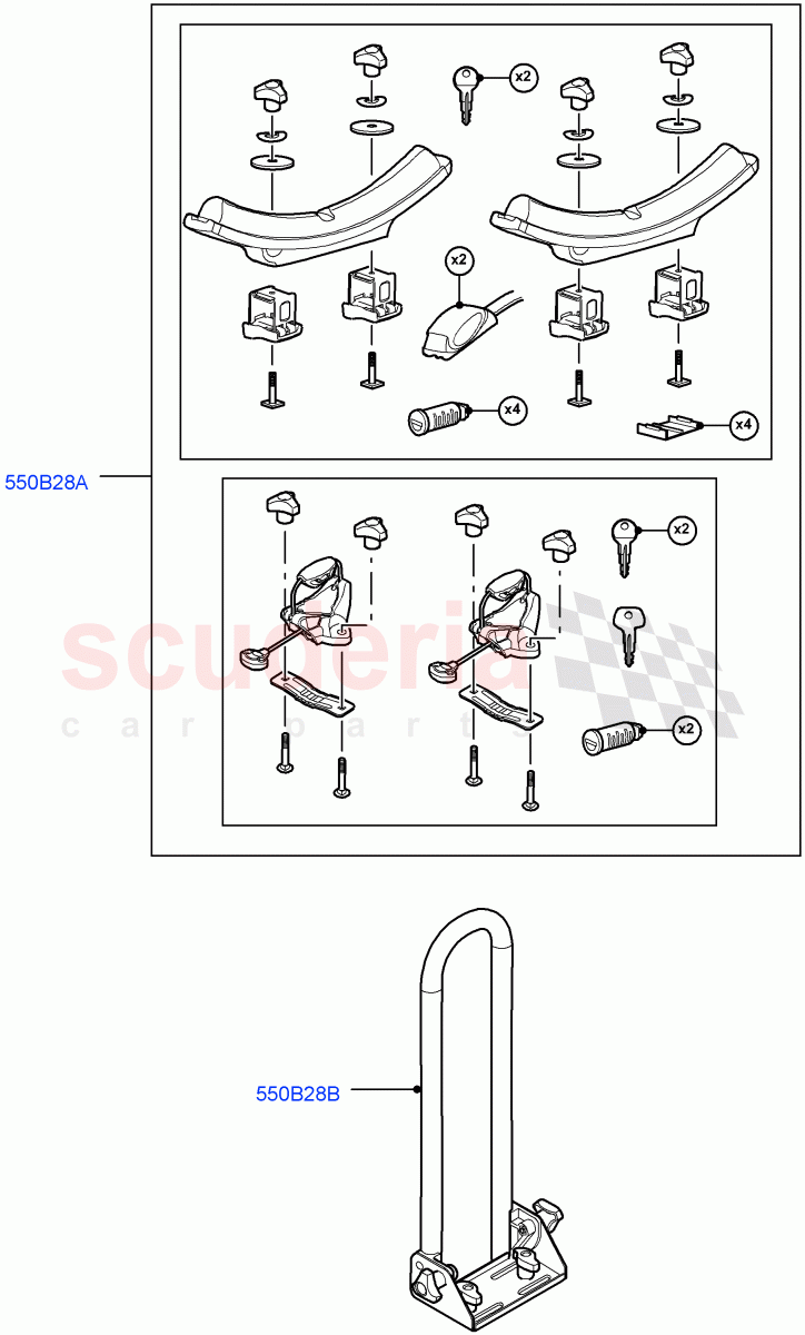 Carriers & Boxes (Canoe Carrier) (Itatiaia (Brazil)) of Land Rover Land Rover Range Rover Evoque (2019+) [1.5 I3 Turbo Petrol AJ20P3]