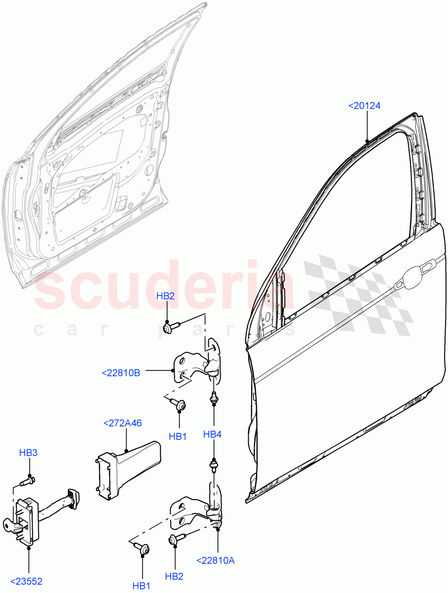Front Doors, Hinges & Weatherstrips (Weatherstrips And Seals) (Itatiaia (Brazil)) ((V) FROMGT000001) of Land Rover Land Rover Discovery Sport (2015+) [2.0 Turbo Diesel AJ21D4]