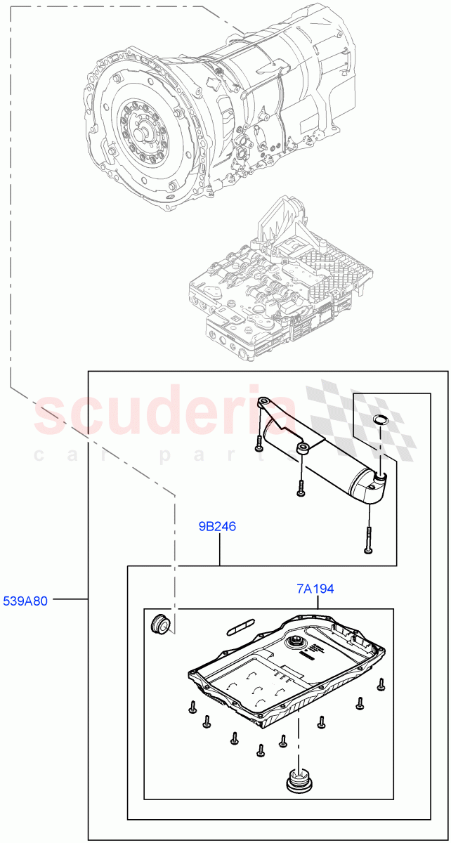 Valve Body - Main Control & Servo's (Nitra Plant Build, Hydraulic Impulse Storage System) (8 Speed Auto Trans ZF 8HP45, Starter - Stop/Start System) ((V) FROMK2000001) of Land Rover Land Rover Discovery 5 (2017+) [3.0 I6 Turbo Diesel AJ20D6]