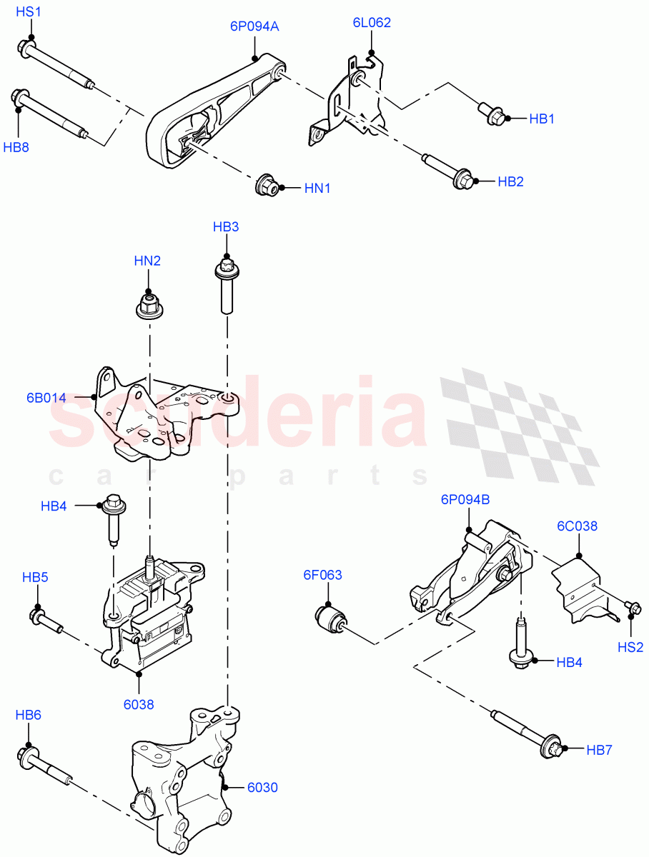 Engine Mounting (2.0L AJ20P4 Petrol High PTA, Changsu (China), 2.0L AJ20P4 Petrol Mid PTA, 2.0L AJ20P4 Petrol E100 PTA) ((V) FROMKG446857) of Land Rover Land Rover Discovery Sport (2015+) [2.0 Turbo Diesel AJ21D4]