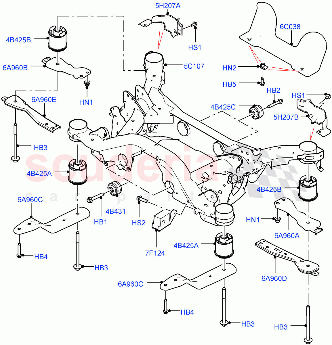 Rear Cross Member & Stabilizer Bar (Halewood (UK)) ((V) TOKH999999) of Land Rover Land Rover Discovery Sport (2015+) [2.0 Turbo Petrol GTDI]