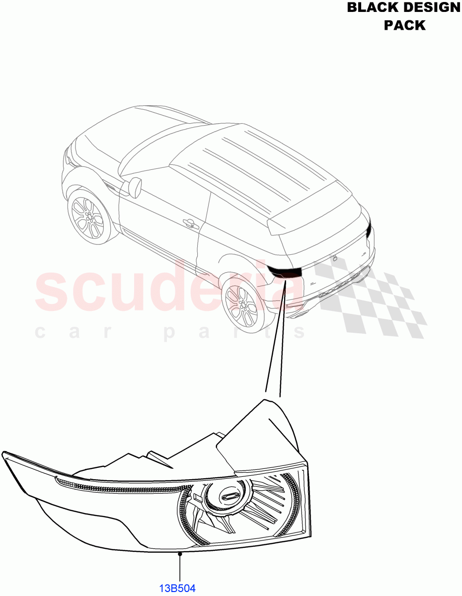 Rear Lamps (Halewood (UK), Smoked Glass Front Lamp Lens, Black Pack) ((V) FROMDH000001) of Land Rover Land Rover Range Rover Evoque (2012-2018) [2.0 Turbo Petrol AJ200P]