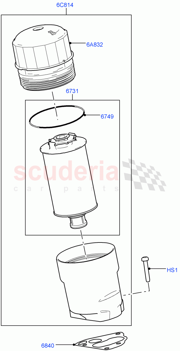 Oil Cooler And Filter (Filter) (5.0L OHC SGDI SC V8 Petrol - AJ133, 5.0 Petrol AJ133 DOHC CDA, 5.0L P AJ133 DOHC CDA S/C Enhanced) ((V) FROMAA000001) of Land Rover Land Rover Range Rover (2010-2012) [5.0 OHC SGDI SC V8 Petrol]