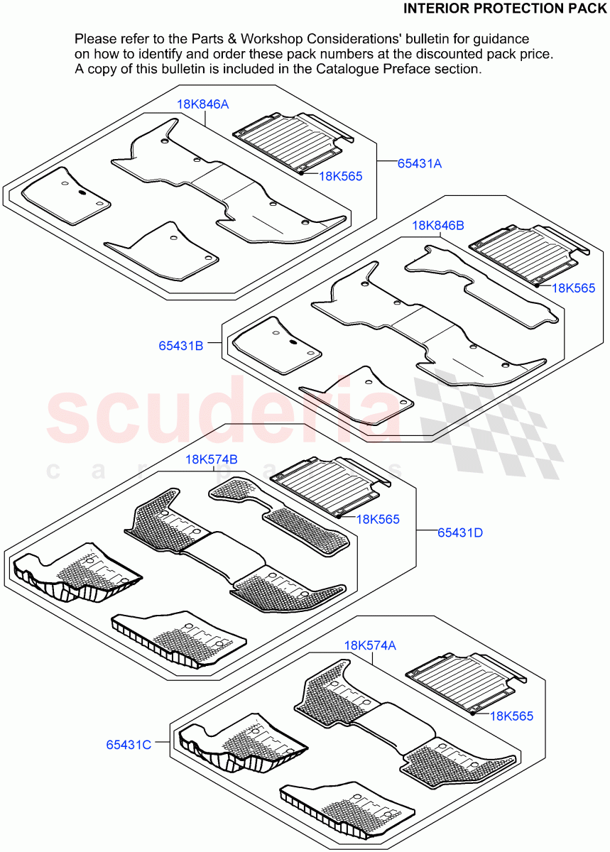 Accessory Pack (Interior Protection Pack: Virtual Part Order Number VPLEINT000/-001/-002/-003/-004/-005/-006/-007) of Land Rover Land Rover Defender (2020+) [2.0 Turbo Petrol AJ200P]