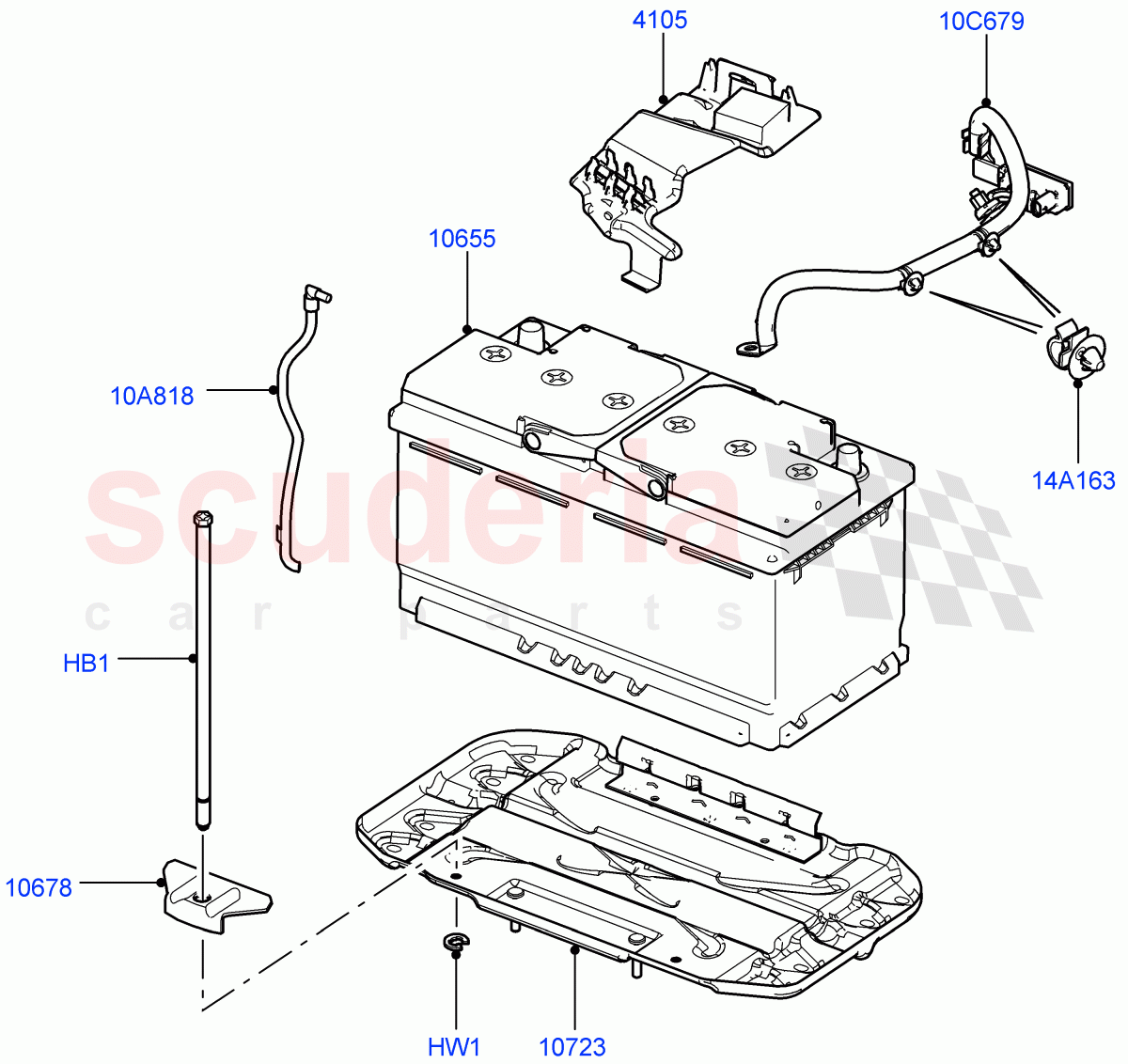 Battery And Mountings ((V) FROMAA000001) of Land Rover Land Rover Range Rover (2010-2012) [5.0 OHC SGDI NA V8 Petrol]