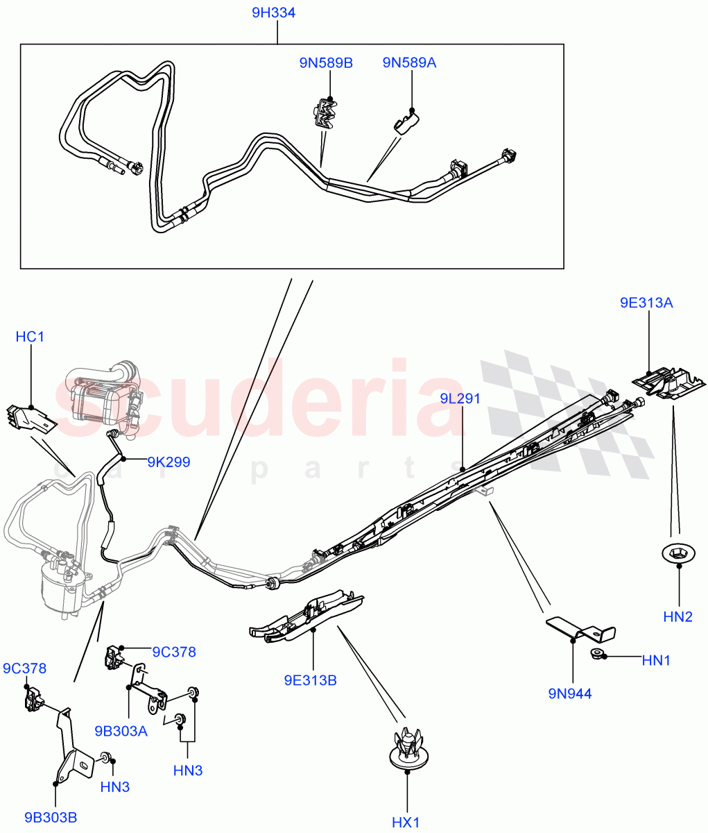 Fuel Lines (Centre And Front) (2.2L CR DI 16V Diesel) of Land Rover Land Rover Discovery Sport (2015+) [2.2 Single Turbo Diesel]