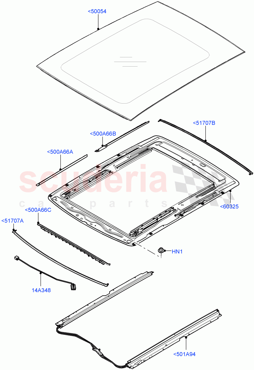 Sliding Roof Mechanism And Controls (Sunroof Frame) (With Roof Conversion-Panorama Roof) ((V) FROMFA000001) of Land Rover Land Rover Range Rover (2012-2021) [5.0 OHC SGDI NA V8 Petrol]