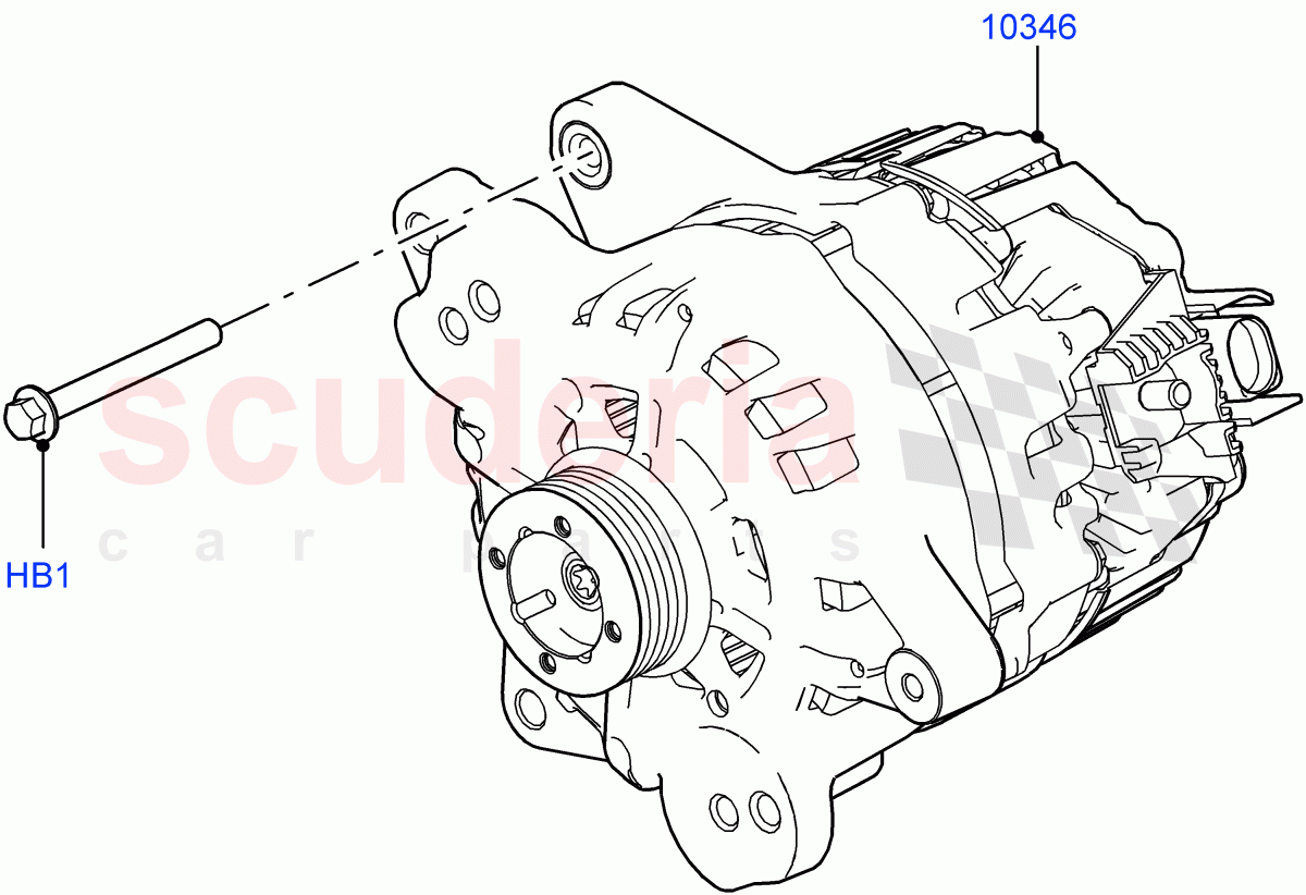 Alternator And Mountings (2.0L AJ200P Hi PHEV) ((V) FROMMA000001) of Land Rover Land Rover Range Rover Velar (2017+) [3.0 I6 Turbo Petrol AJ20P6]