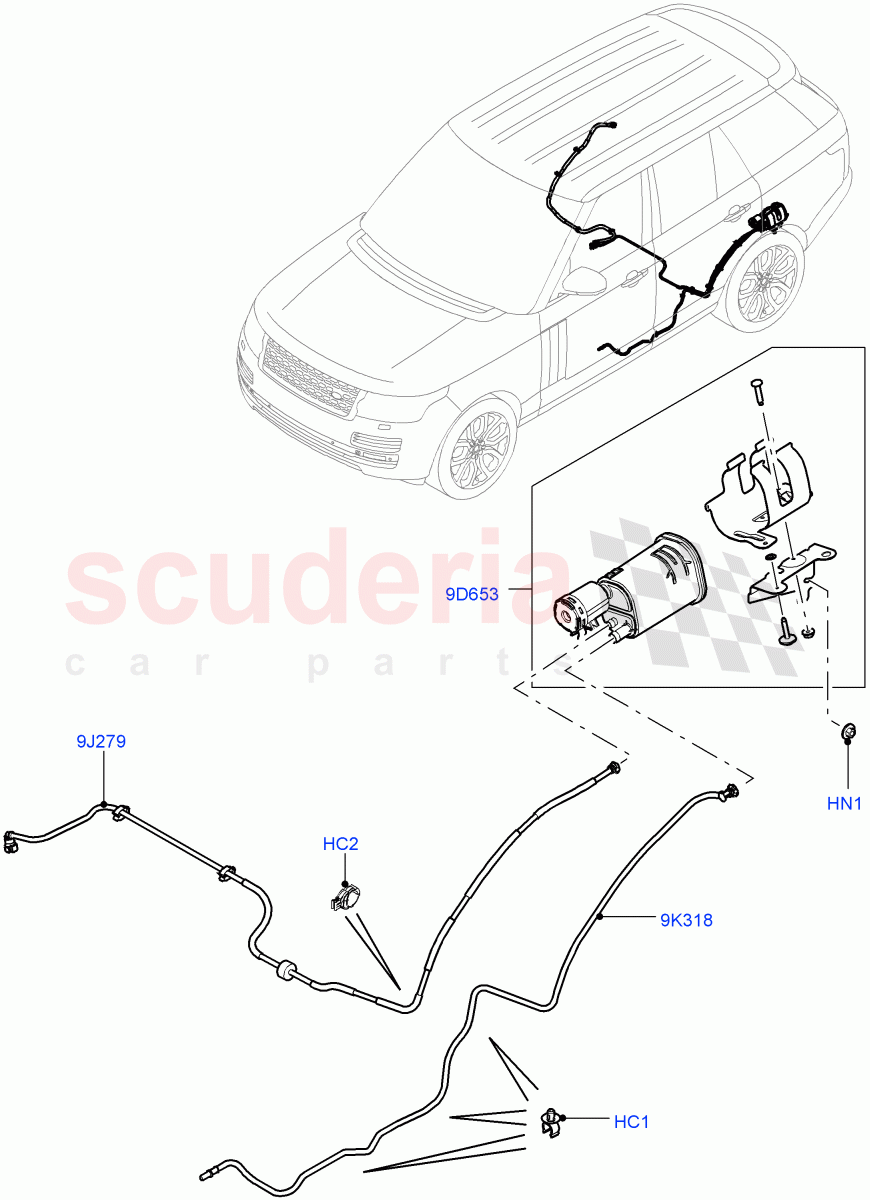 Fuel Lines (Rear) (3.0L DOHC GDI SC V6 PETROL, (-) "CDN/MEX/USA") ((V) TOJA999999) of Land Rover Land Rover Range Rover (2012-2021) [3.0 DOHC GDI SC V6 Petrol]