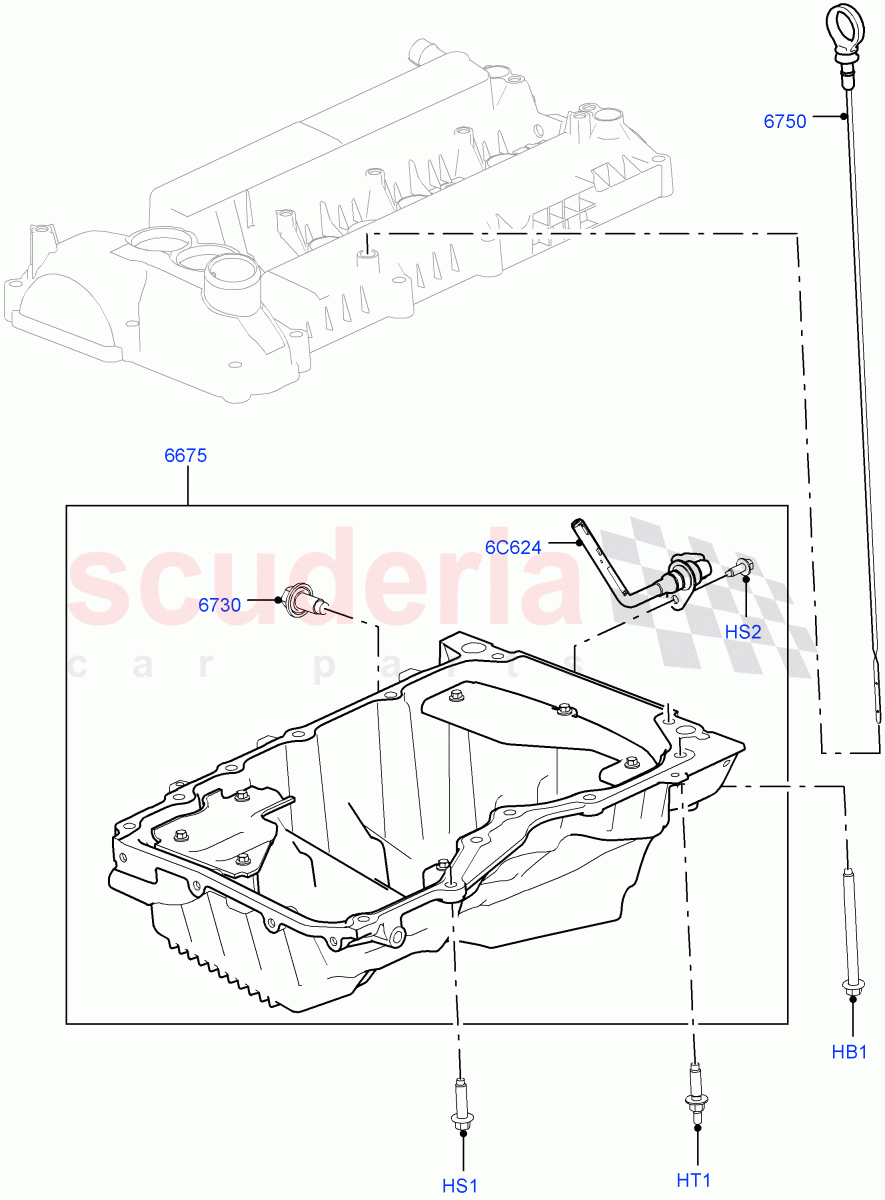 Oil Pan/Oil Level Indicator (2.0L 16V TIVCT T/C 240PS Petrol) of Land Rover Land Rover Range Rover (2012-2021) [2.0 Turbo Petrol GTDI]
