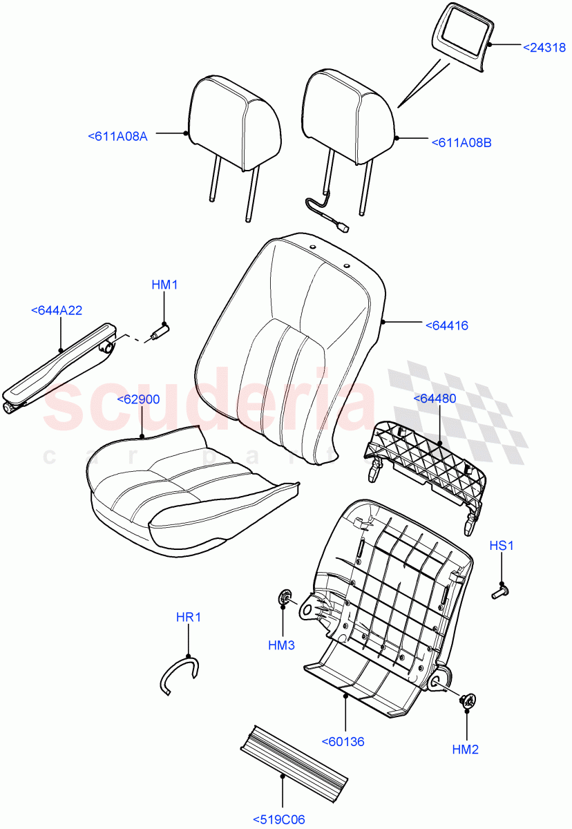 Front Seat Covers (Standard Leather Blenheim) ((V) FROMAA000001) of Land Rover Land Rover Range Rover (2010-2012) [3.6 V8 32V DOHC EFI Diesel]