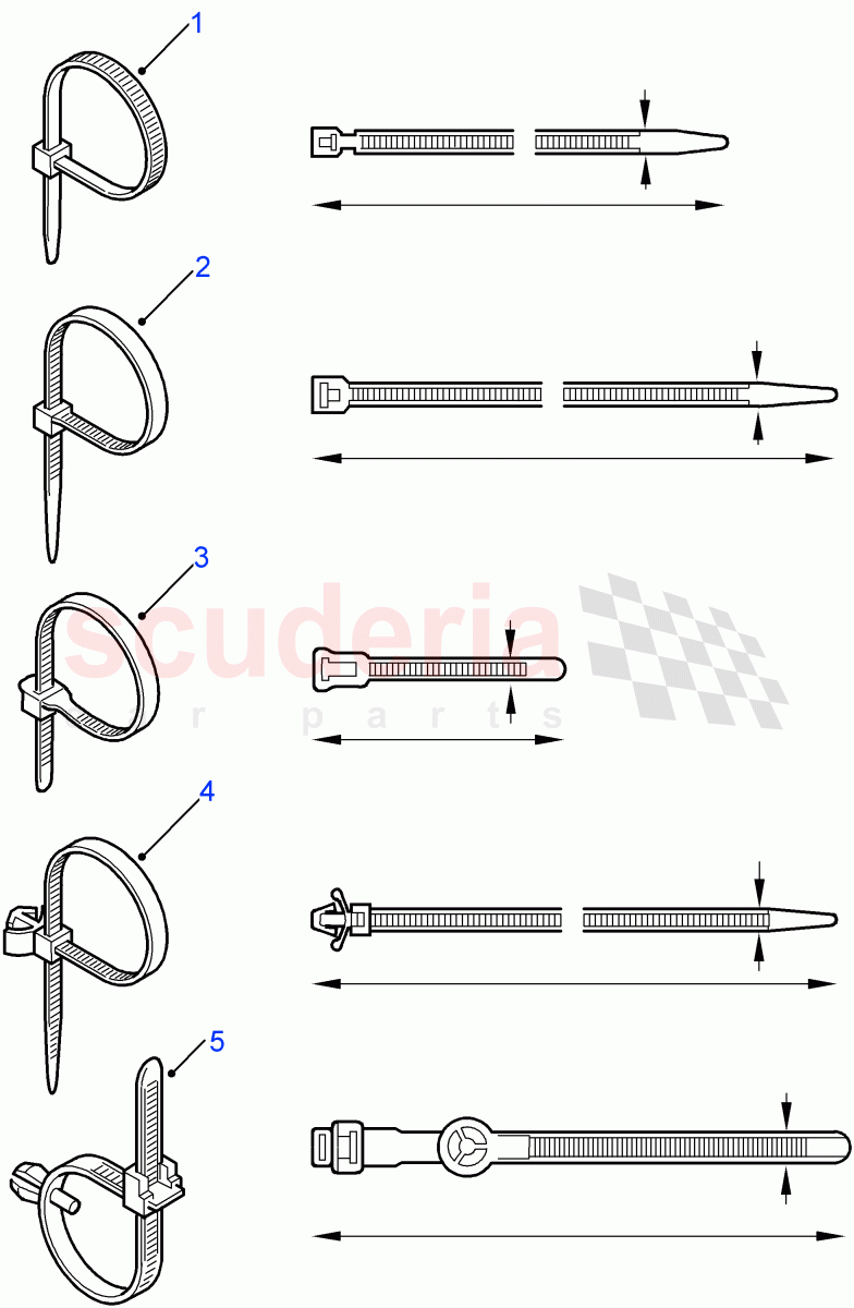 Cable Ties ((V) FROM7A000001) of Land Rover Land Rover Defender (2007-2016)
