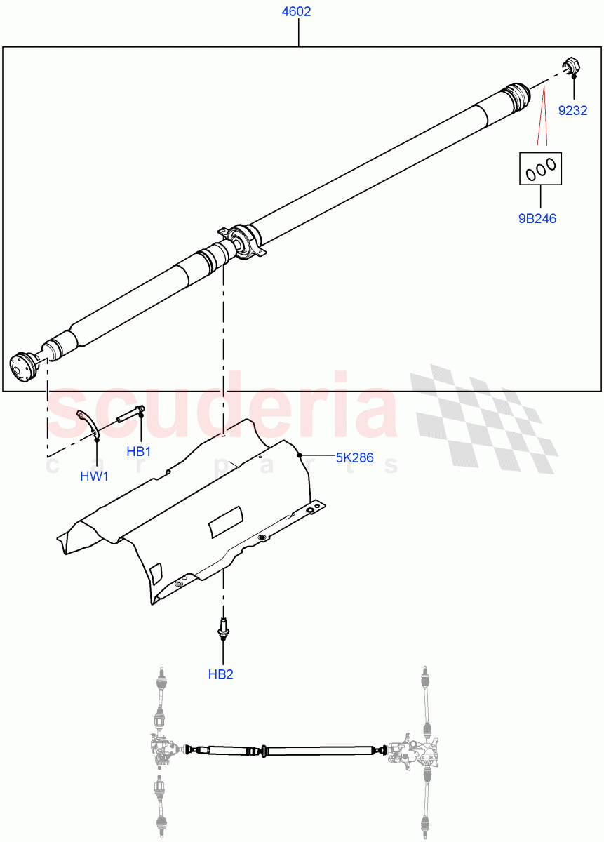 Drive Shaft - Rear Axle Drive (Propshaft) (Changsu (China), All Wheel Drive, Electric Engine Battery-MHEV, Less Electric Engine Battery) ((V) FROMKG446857) of Land Rover Land Rover Discovery Sport (2015+) [2.0 Turbo Petrol GTDI]