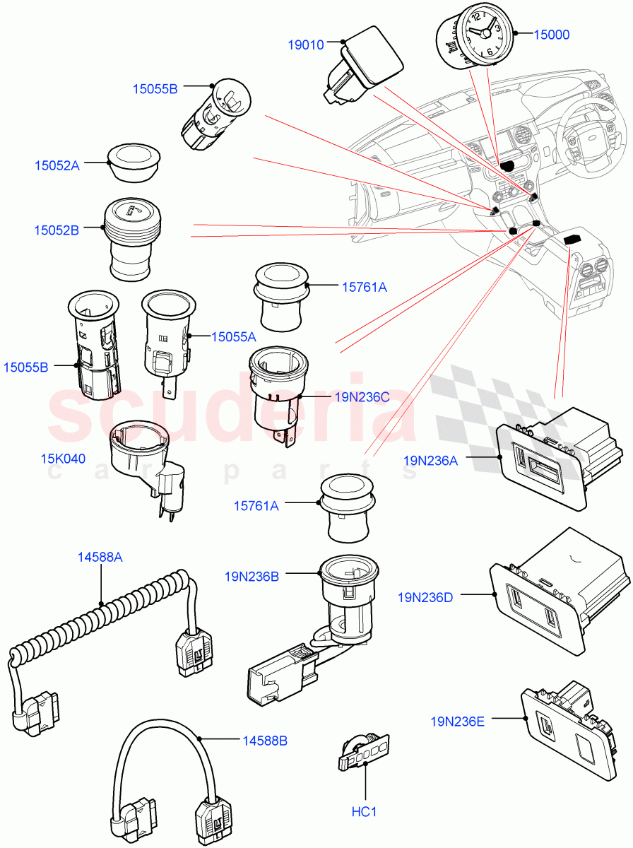 Instrument Panel Related Parts ((V) FROMAA000001) of Land Rover Land Rover Discovery 4 (2010-2016) [5.0 OHC SGDI NA V8 Petrol]