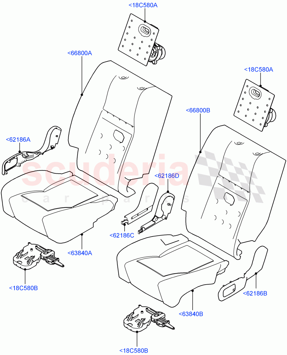 Rear Seat Pads/Valances & Heating (With 40/40 Split Individual Rr Seat) of Land Rover Land Rover Range Rover (2012-2021) [3.0 I6 Turbo Diesel AJ20D6]