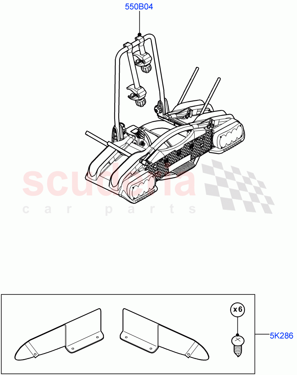 Carriers & Boxes (Bike Carriers) (Halewood (UK)) of Land Rover Land Rover Range Rover Evoque (2019+) [2.0 Turbo Diesel AJ21D4]
