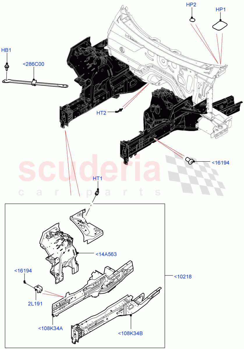 Front Panels, Aprons & Side Members (Nitra Plant Build, Reinforcement - Member) ((V) FROMK2000001) of Land Rover Land Rover Discovery 5 (2017+) [2.0 Turbo Diesel]