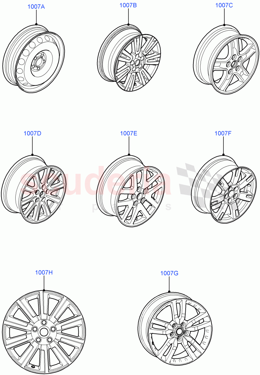 Wheels ((V) FROMAA000001) of Land Rover Land Rover Discovery 4 (2010-2016) [3.0 DOHC GDI SC V6 Petrol]
