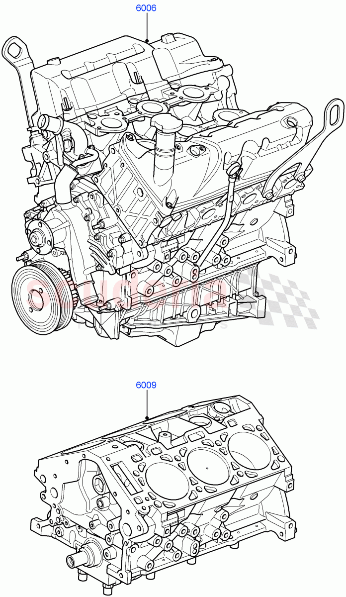 Service Engine And Short Block (Cologne V6 4.0 EFI (SOHC)) ((V) FROMAA000001) of Land Rover Land Rover Discovery 4 (2010-2016) [4.0 Petrol V6]