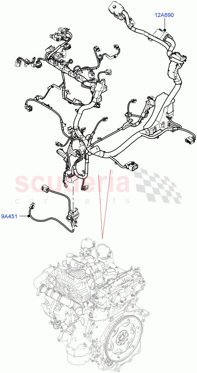 Engine Harness (1.5L AJ20P3 Petrol High, Changsu (China)) of Land Rover Land Rover Range Rover Evoque (2019+) [2.0 Turbo Diesel]