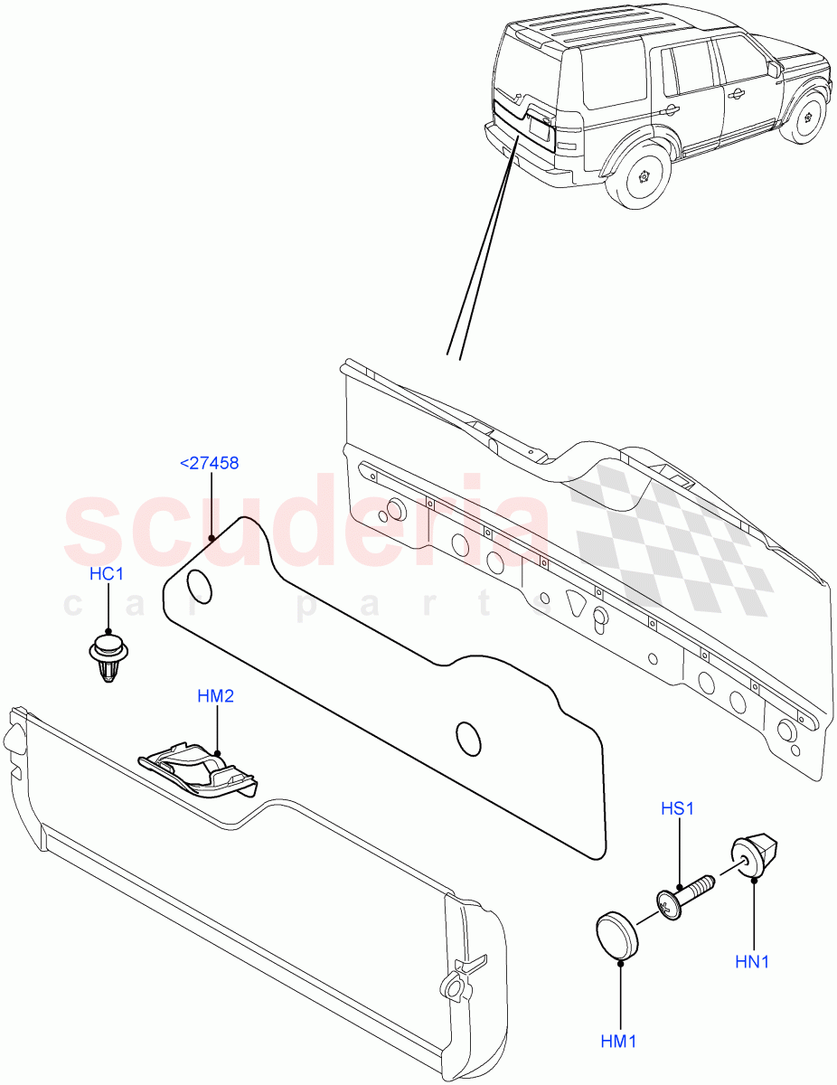 Back Door/Tailgate Trim Instllation ((V) FROMAA000001) of Land Rover Land Rover Discovery 4 (2010-2016) [3.0 Diesel 24V DOHC TC]