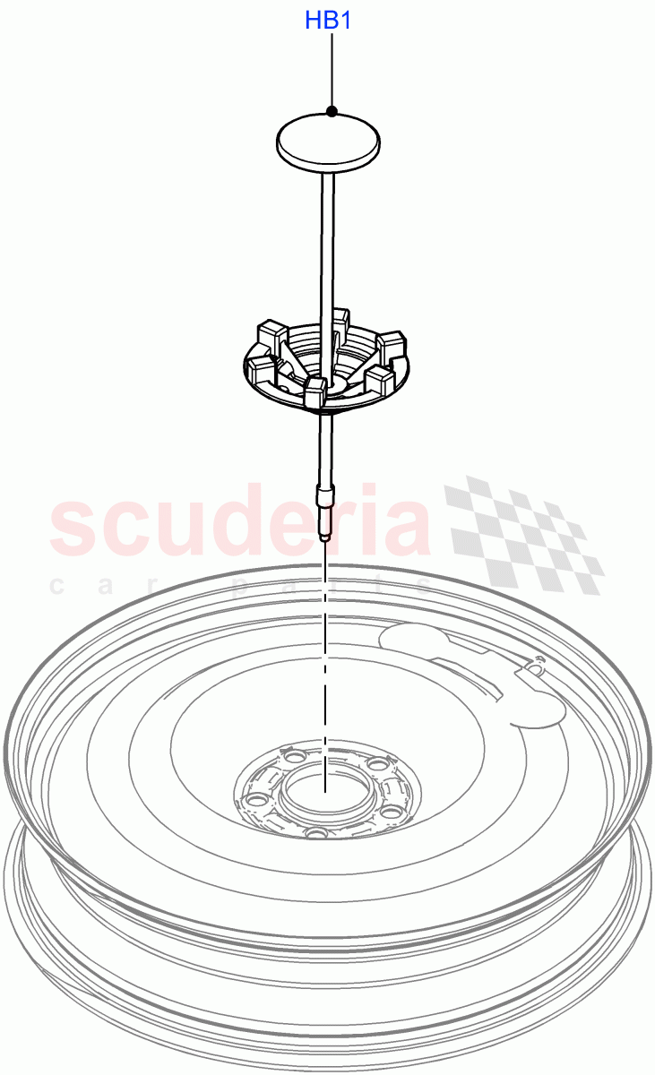 Spare Wheel Carrier (Changsu (China), Spare Wheel - Reduced Section Steel) ((V) FROMEG000001) of Land Rover Land Rover Range Rover Evoque (2012-2018) [2.0 Turbo Petrol AJ200P]