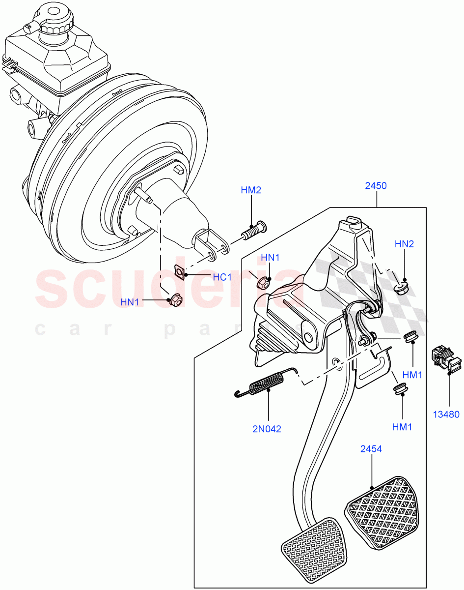 Brake And Clutch Controls ((V) FROMAA000001) of Land Rover Land Rover Range Rover (2010-2012) [5.0 OHC SGDI NA V8 Petrol]