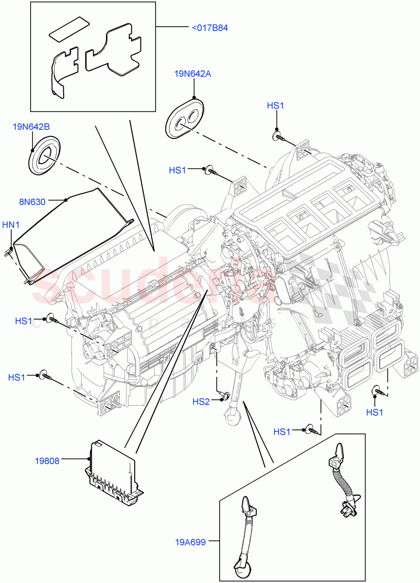 Heater/Air Cond.External Components (Main Unit) of Land Rover Land Rover Range Rover Sport (2014+) [3.0 DOHC GDI SC V6 Petrol]