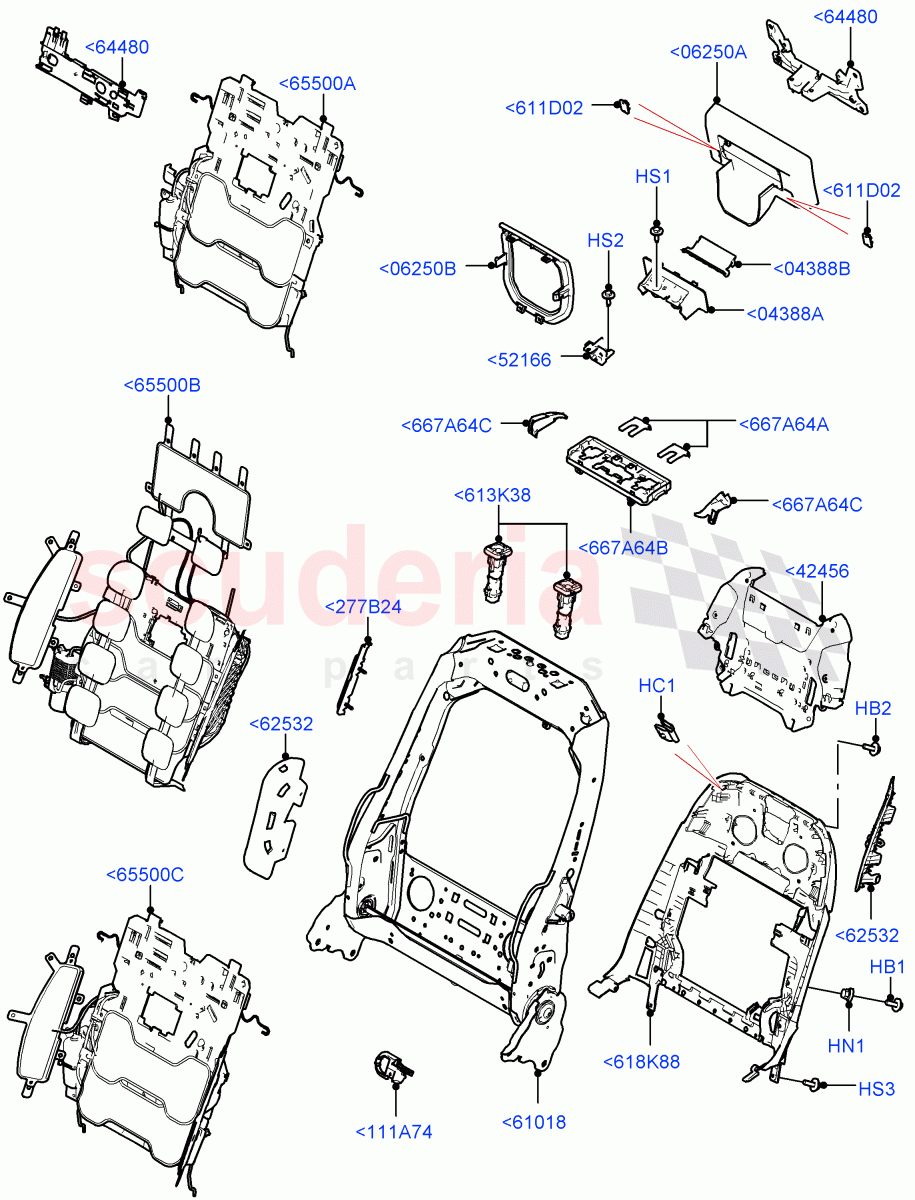 Front Seat Back (Premium Seat Frame) of Land Rover Land Rover Range Rover (2022+) [4.4 V8 Turbo Petrol NC10]