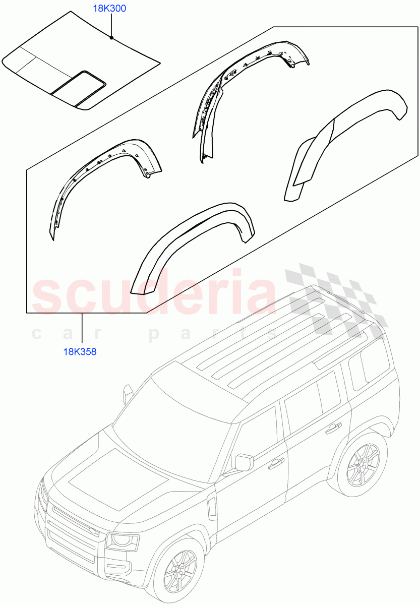 Exterior Body Styling Items of Land Rover Land Rover Defender (2020+) [3.0 I6 Turbo Diesel AJ20D6]