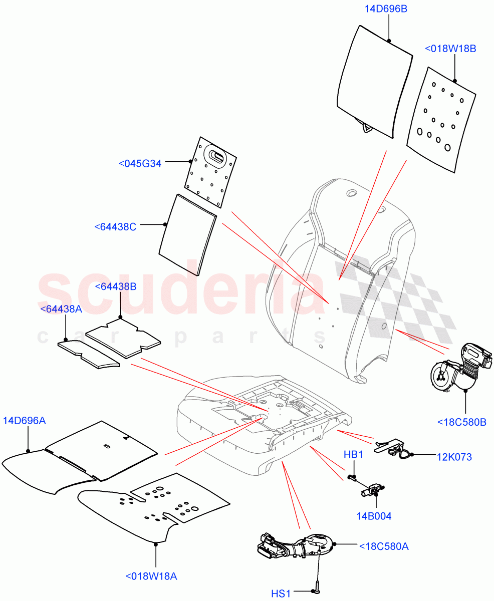 Front Seat Pads/Valances & Heating (Heating, Solihull Plant Build) ((V) FROMHA000001) of Land Rover Land Rover Discovery 5 (2017+) [3.0 Diesel 24V DOHC TC]