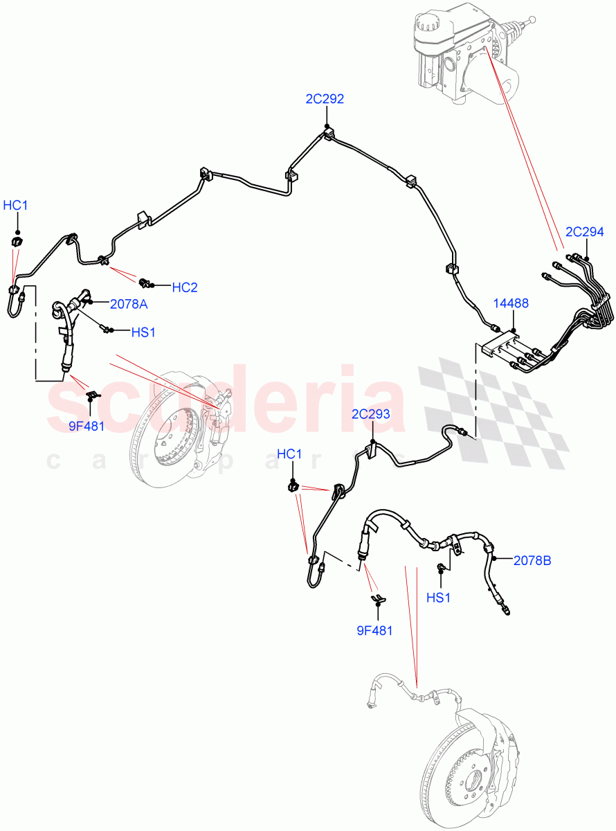 Front Brake Pipes (LHD) of Land Rover Land Rover Range Rover (2022+) [4.4 V8 Turbo Petrol NC10]