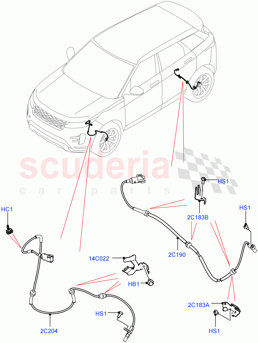 Anti-Lock Braking System (ABS/Speed Sensor) (Changsu (China)) of Land Rover Land Rover Range Rover Evoque (2019+) [2.0 Turbo Diesel]