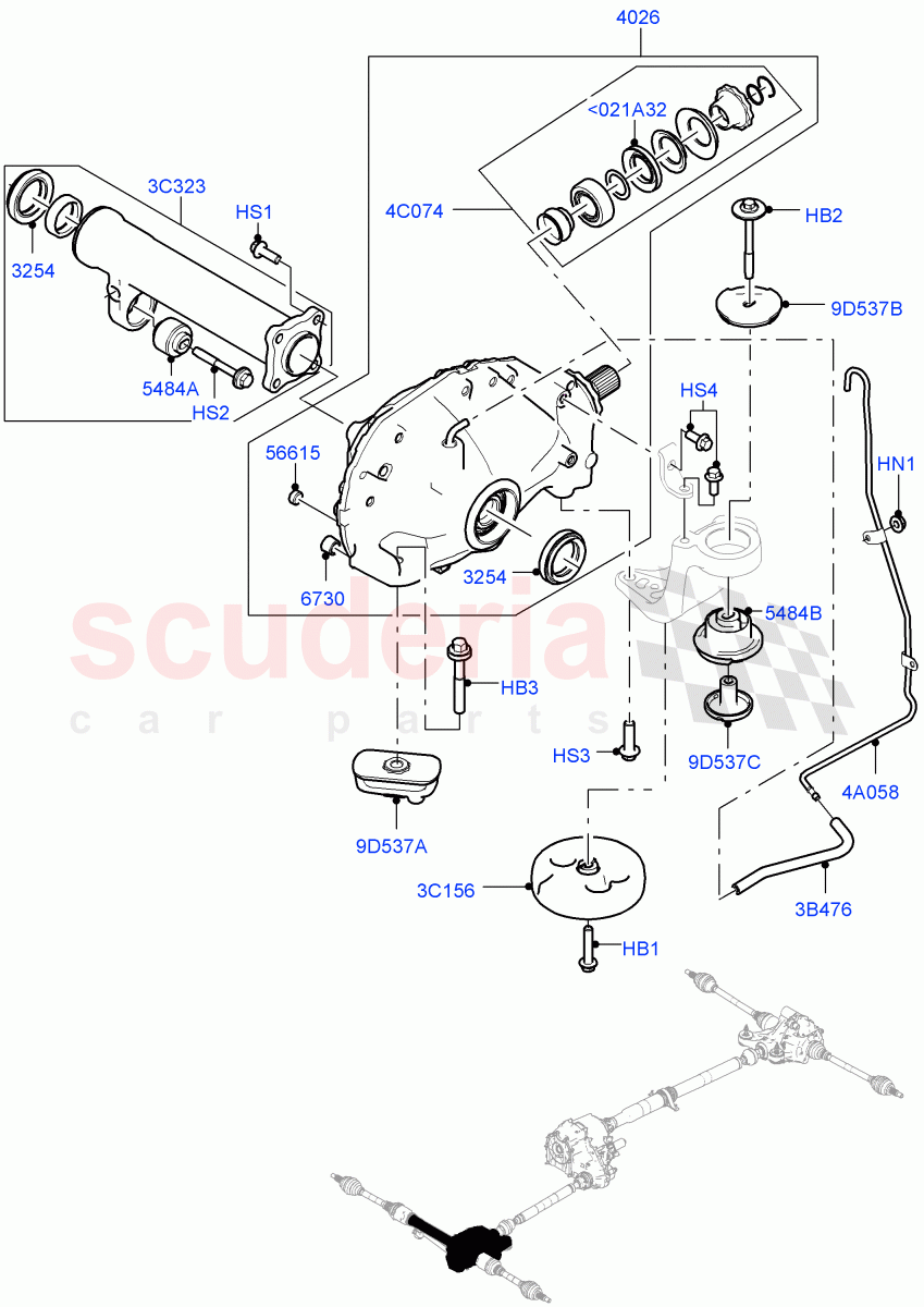 Front Axle Case (8 Speed Auto Trans ZF 8HP70 HEV 4WD) of Land Rover Land Rover Range Rover (2012-2021) [3.0 I6 Turbo Diesel AJ20D6]