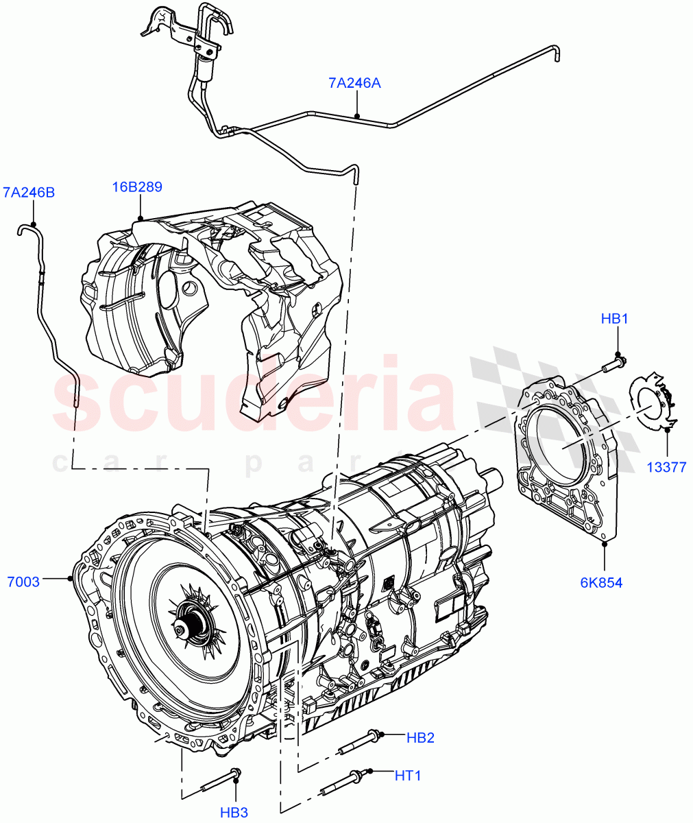 Auto Trans Assy & Speedometer Drive (Nitra Plant Build) (2.0L AJ200P Hi PHEV, 8HP Gen3 Hybrid Trans, 3.0L AJ20P6 Petrol PHEV) of Land Rover Land Rover Defender (2020+) [5.0 OHC SGDI SC V8 Petrol]