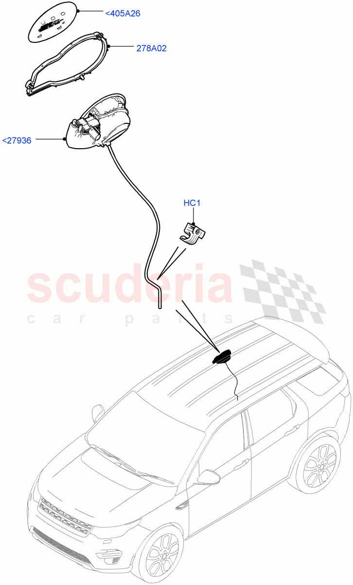 Fuel Tank Filler Door And Controls (Itatiaia (Brazil)) ((V) FROMGT000001) of Land Rover Land Rover Discovery Sport (2015+) [1.5 I3 Turbo Petrol AJ20P3]