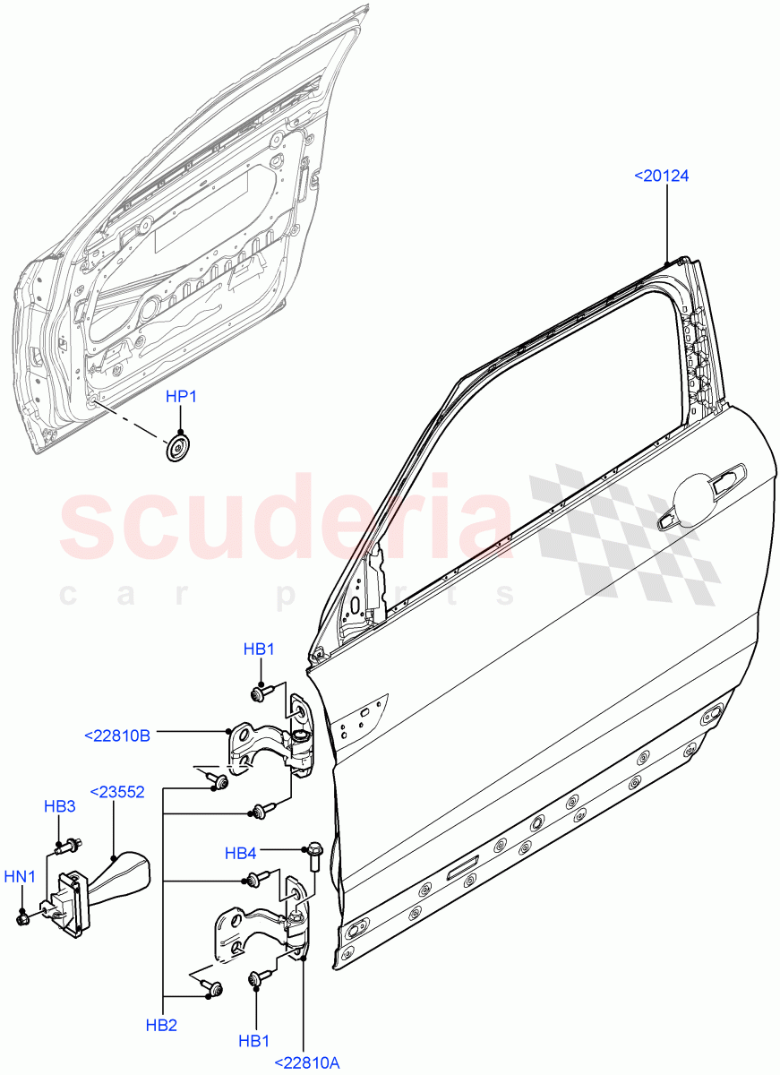Front Doors, Hinges & Weatherstrips (Door And Fixings) (Changsu (China)) ((V) FROMEG000001) of Land Rover Land Rover Range Rover Evoque (2012-2018) [2.2 Single Turbo Diesel]