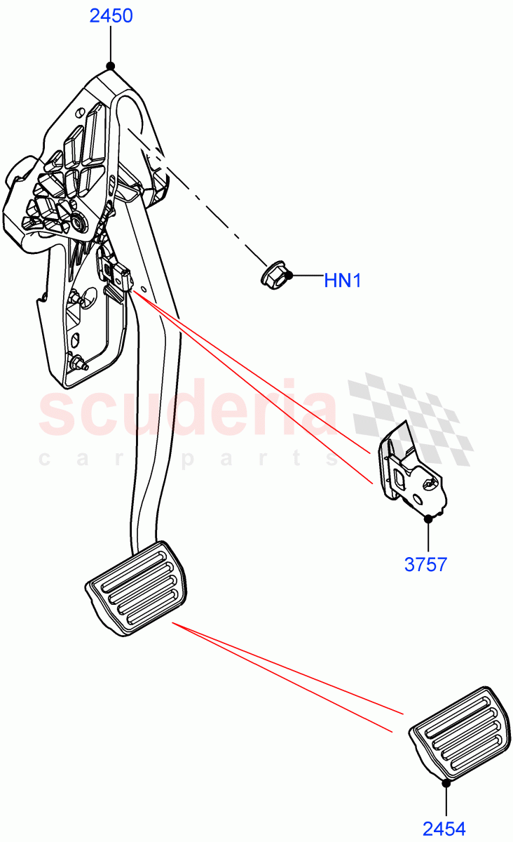Brake And Clutch Controls (Changsu (China)) ((V) FROMMG575835) of Land Rover Land Rover Range Rover Evoque (2019+) [2.0 Turbo Diesel AJ21D4]