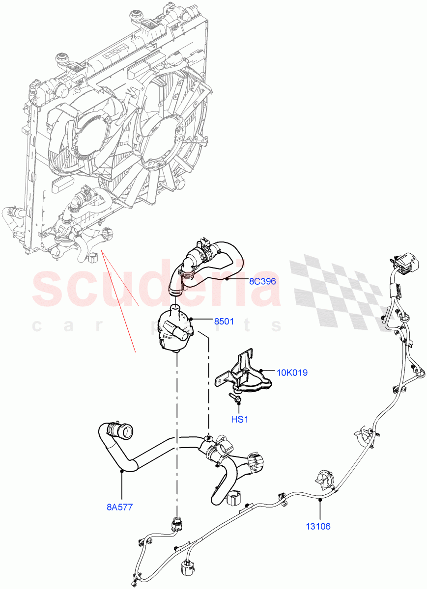 Water Pump (Auxiliary Unit, Solihull Plant Build) (2.0L I4 DSL HIGH DOHC AJ200) ((V) FROMHA000001) of Land Rover Land Rover Discovery 5 (2017+) [2.0 Turbo Diesel]