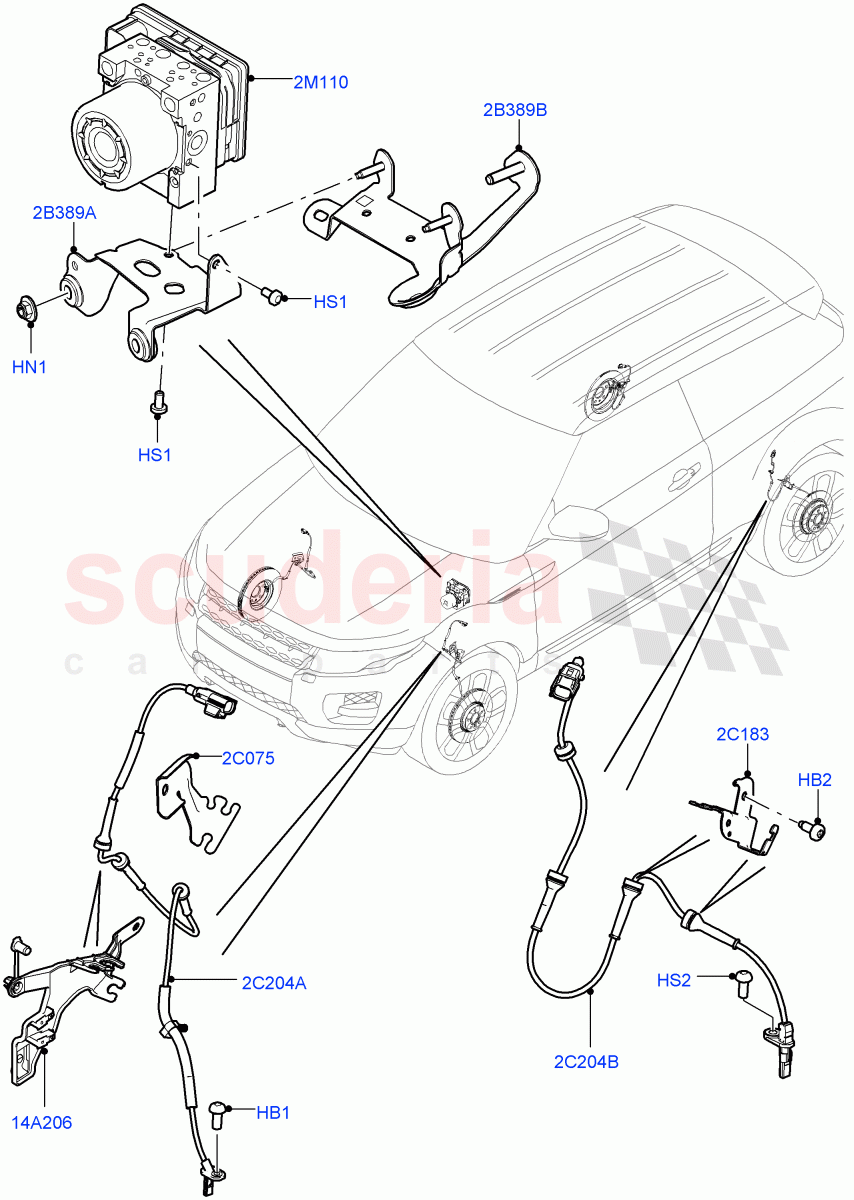 Anti-Lock Braking System (Halewood (UK)) ((V) FROMGH000001) of Land Rover Land Rover Range Rover Evoque (2012-2018) [2.0 Turbo Petrol GTDI]