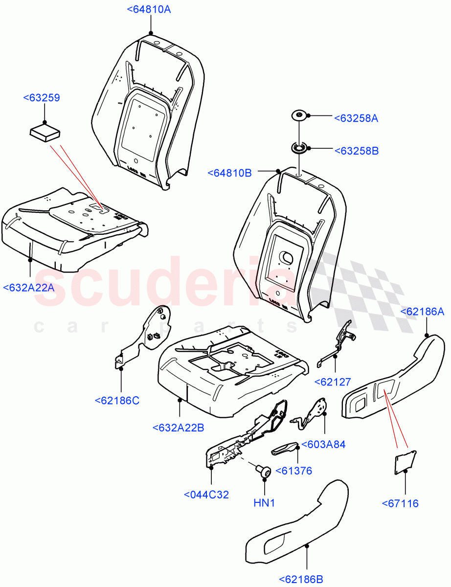 Front Seat Pads/Valances & Heating (Side Seats, Pads/Valances) (Standard Wheelbase) of Land Rover Land Rover Defender (2020+) [5.0 OHC SGDI SC V8 Petrol]