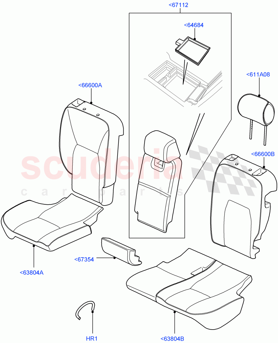 Rear Seat Covers (Standard Leather Blenheim) ((V) FROMAA000001) of Land Rover Land Rover Range Rover (2010-2012) [5.0 OHC SGDI SC V8 Petrol]