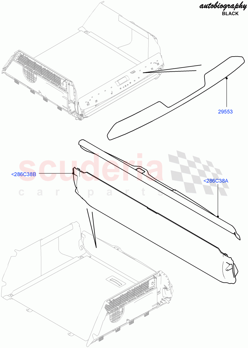 Back Door/Tailgate Trim Panels (Autobiography Black / SV Autobiography) (Bright Trunk Lid Finisher, Trunk Lid Finisher - Graphite Atlas, Trunk Lid Finisher - Atlas) ((V) FROMEA000001) of Land Rover Land Rover Range Rover (2012-2021) [2.0 Turbo Petrol AJ200P]