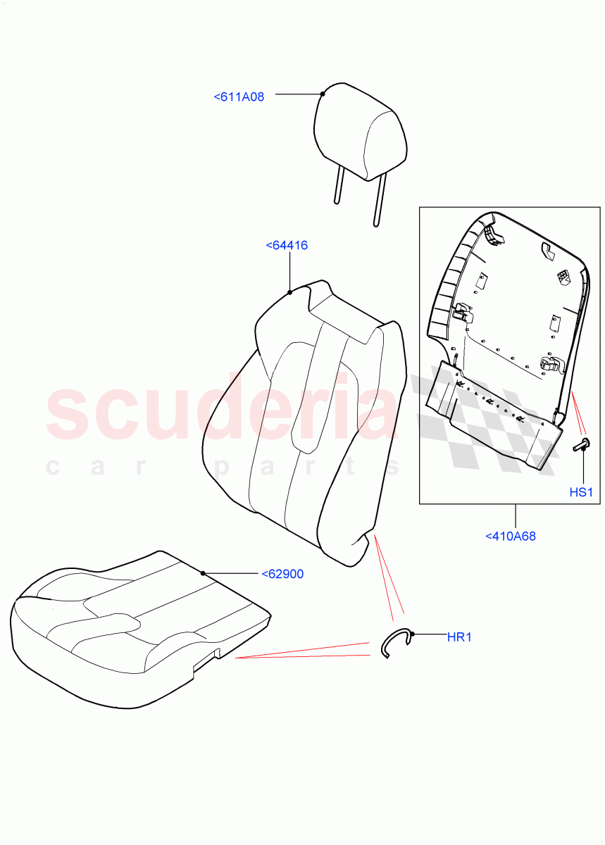 Front Seat Covers (Taurus Leather Perforated, Changsu (China), Seat - Standard) ((V) FROMEG000001) of Land Rover Land Rover Range Rover Evoque (2012-2018) [2.0 Turbo Petrol GTDI]