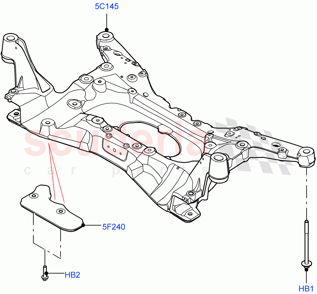 Front Cross Member & Stabilizer Bar (Crossmember) (Changsu (China)) of Land Rover Land Rover Range Rover Evoque (2019+) [2.0 Turbo Diesel]