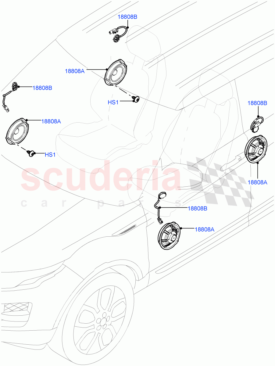 Speakers (Changsu (China), Standard Audio (Base)) ((V) FROMGG134738) of Land Rover Land Rover Range Rover Evoque (2012-2018) [2.2 Single Turbo Diesel]