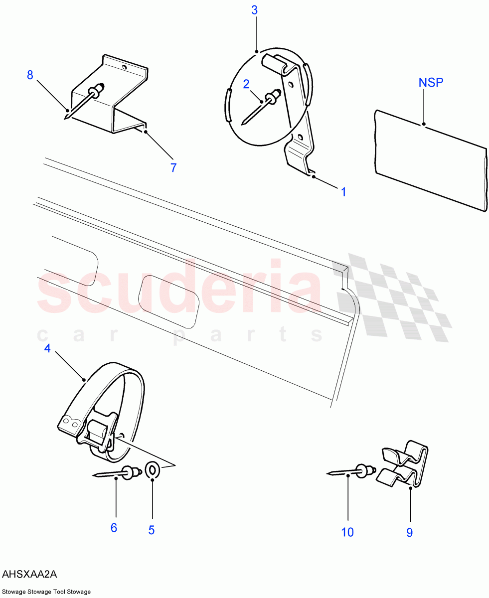 Tool Stowage ((V) FROM7A000001) of Land Rover Land Rover Defender (2007-2016)