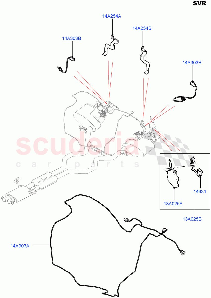 Vehicle Modules And Sensors (Exhaust) (SVR Version, SVR) ((V) FROMFA000001) of Land Rover Land Rover Range Rover Sport (2014+) [3.0 I6 Turbo Diesel AJ20D6]