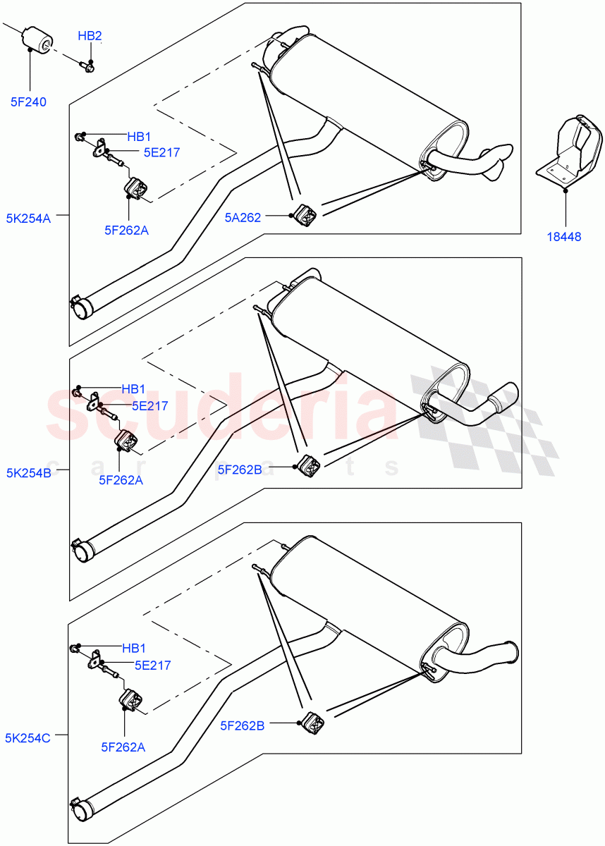 Exhaust System (2.2L CR DI 16V Diesel) of Land Rover Land Rover Range Rover Evoque (2012-2018) [2.2 Single Turbo Diesel]