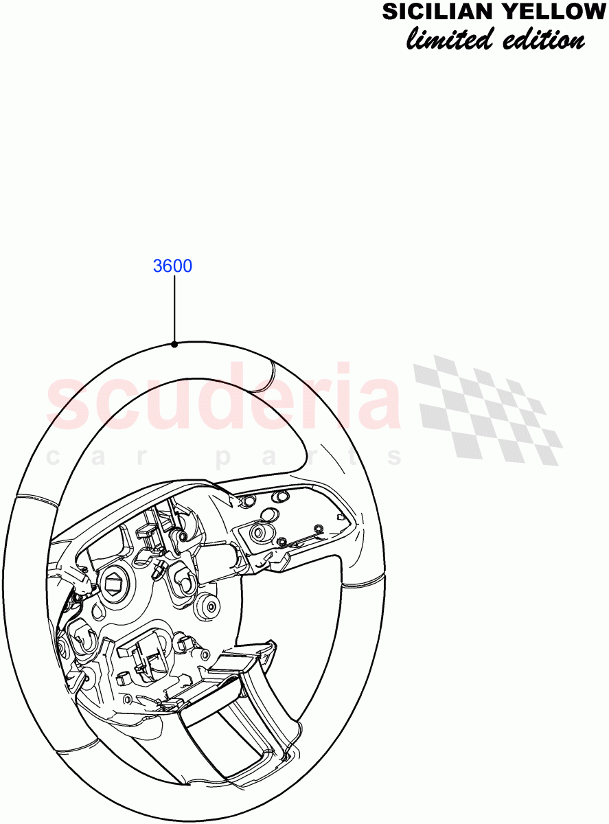 Steering Wheel (Sicilian Yellow Limited Edition, Halewood (UK)) ((V) FROMDH000001) of Land Rover Land Rover Range Rover Evoque (2012-2018) [2.0 Turbo Petrol AJ200P]